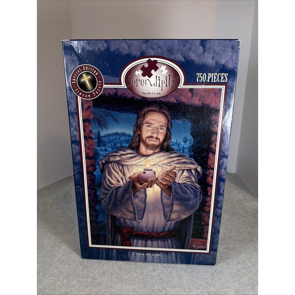 Serendipity Jigsaw Puzzle Carry The Light Jesus Roger Loveless Christian 750 PC